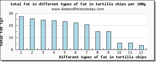 fat in tortilla chips total fat per 100g